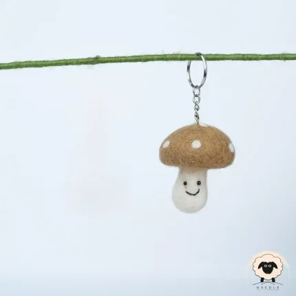 mushroom felt keychain