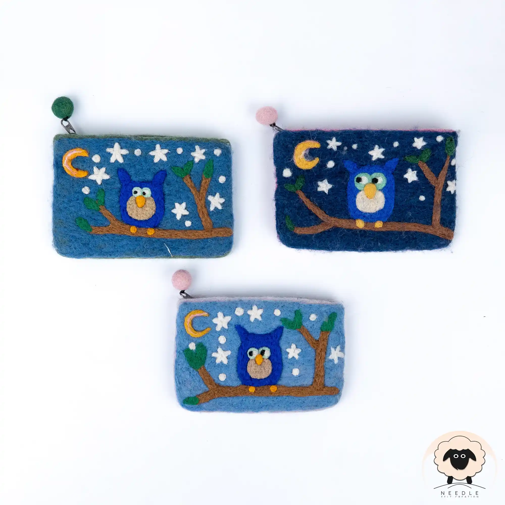 Owl Night Felt Purse – Needle felt Creation owl night felt purse