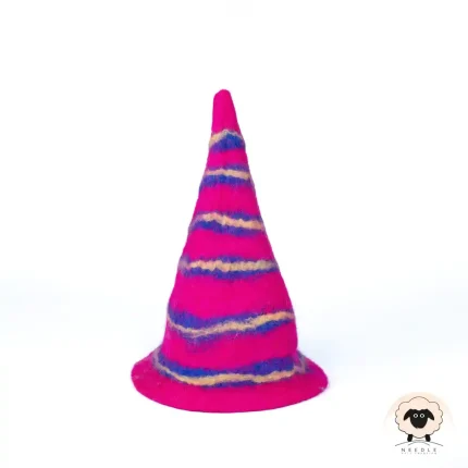 pink striped felt witch hat