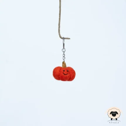 pumpkin felt keychain