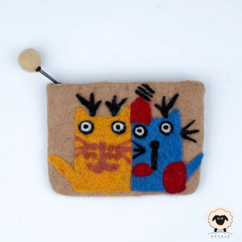 Can You Wash Felt? If So, How To Wash Felt? | Needle Felt Creation quirky cats felt purse