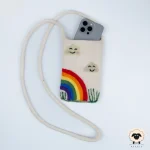 rainbow felt phone purse
