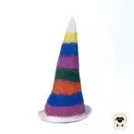 rainbow striped-felt witch hat