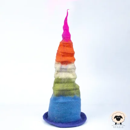 rainbow tall witch hat