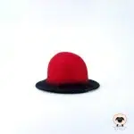 red black felt hat