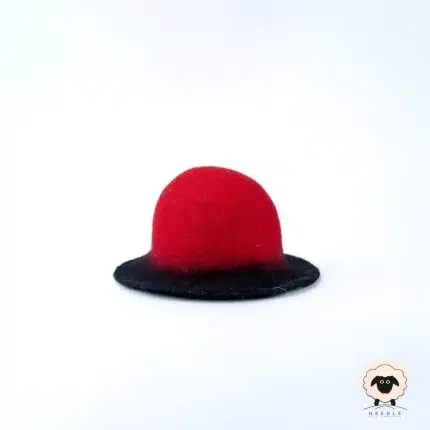 red black felt hat