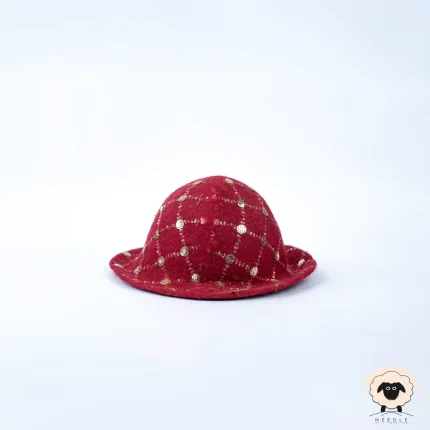 red sequin felt hat