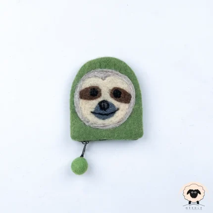 sloth felt purse