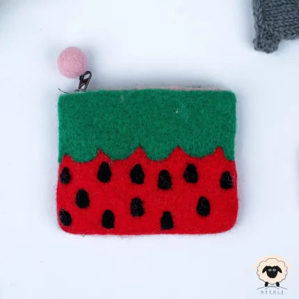 watermelon felt purse